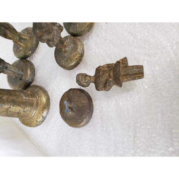 CHARLEMAGNE CRUSADES Chess Pieces Set Nickel & Bronze Firenze Italy vintage rare - Picture 11 of 16